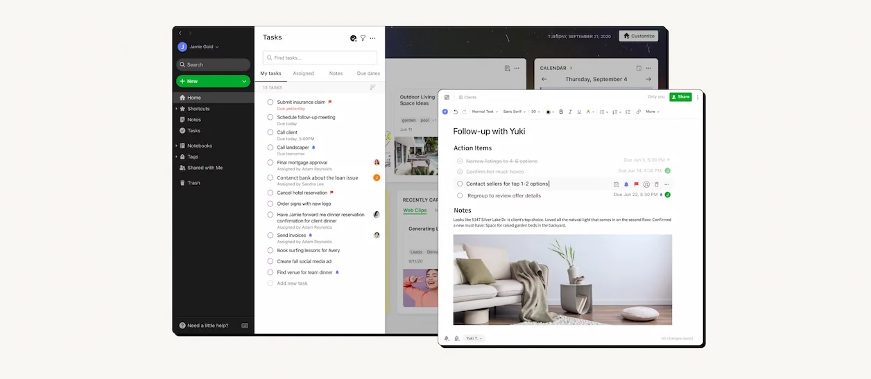 Evernote Control Panel Digital Marketing Tool