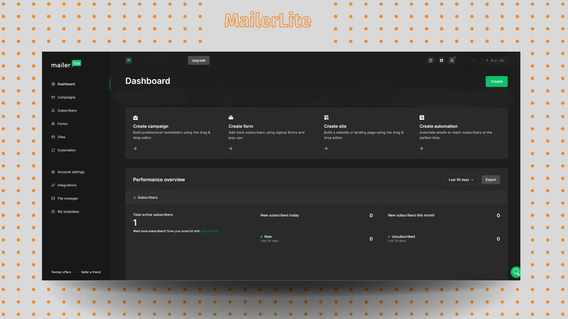 mailerlite interface